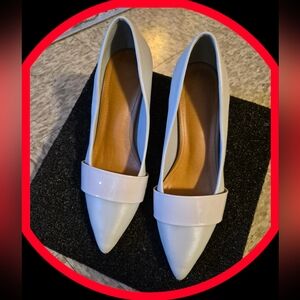 Mufulas Gray Leather 2" Block Heel Pumps